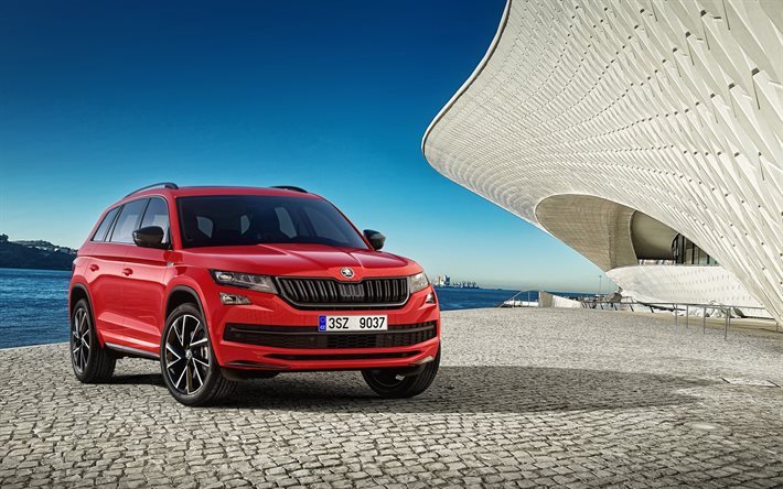 skoda kodiaq, 2017, New crossovers, red kodiaq, Czech crossovers, skoda