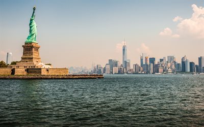 Statue of Liberty, New York, Manhattan, sculpture, neoclassical, landmarks