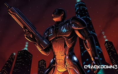 Crackdown 3, poster, 2018 games, warrior