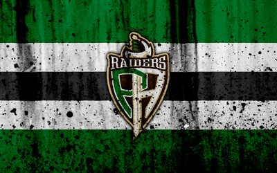 Prince Albert Raiders, 4k, grunge, WHL, hockey, arte, Canada, logo, pietra, texture, Western Hockey League