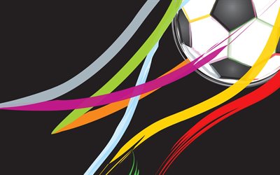 football concepts, soccer ball, colorful lines, soccer