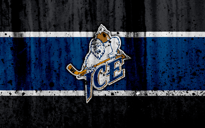 Kootenay Ice, 4k, grunge, WHL, hokey, sanat, Kanada, logo, taş doku, Batı Hokey Ligi