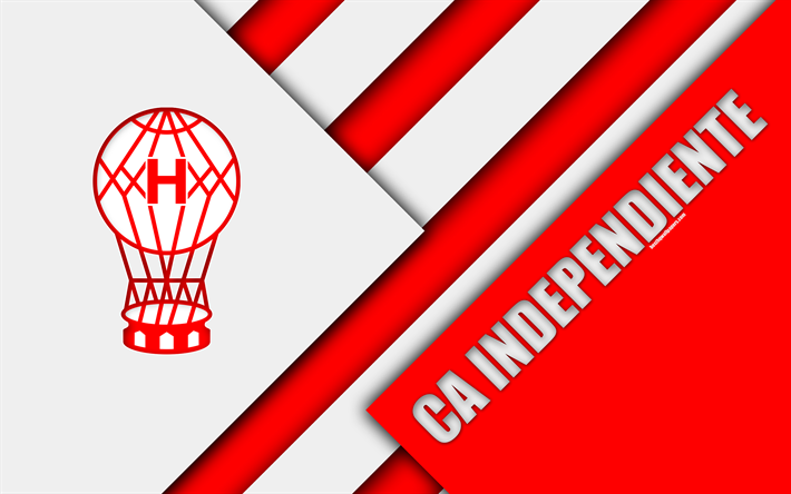 CA Huracan, Argentine football club, 4k, material design, red white abstraction, Buenos Aires, Argentina, football, Argentine Superleague, First Division