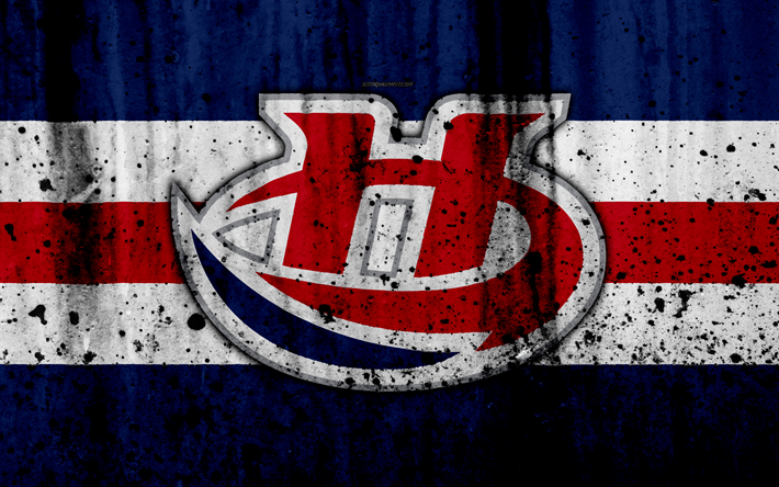 Lethbridge Hurricanes, 4k, grunge, WHL, hokey, sanat, Kanada, logo, taş doku, Batı Hokey Ligi