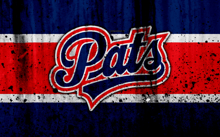 Regina Pats, 4k, grunge, WHL, hokey, sanat, Kanada, logo, taş doku, Batı Hokey Ligi