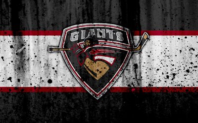 Vancouver Gigantes, 4k, WHL, h&#243;quei, grunge, Canada, logo, textura de pedra, arte, Western Hockey League