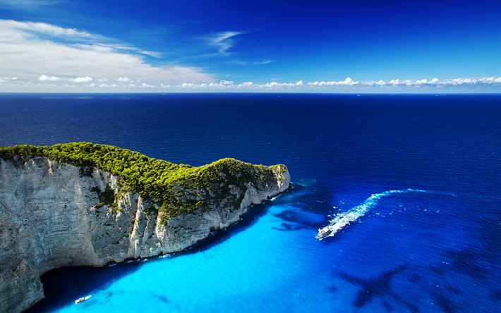 Isla griega del mar J&#243;nico, paisaje marino, los conceptos de viaje, verano, Zakynthos, Grecia