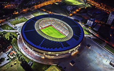 Antalya Arena, Turkish football stadium, night, view from above, Antalya, Turkey, Antalyaspor Stadium, new football stadiums, Europe, Antalyaspor, Centennial Arena