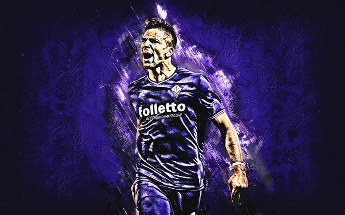 John Simeon, lila sten, argentinsk fotbollsspelare, Fiorentina FC, fotboll, Serie A, Giovanni Pablo Simeone, grunge, Italien, kreativa