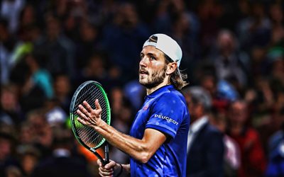 Lucas Pouille, 4k, french tennis players, ATP, match, athlete, Pouille, tennis, HDR, tennis players