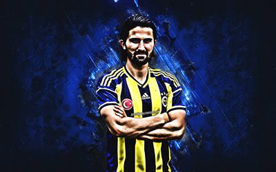 Hasan Ali Kaldirim, blue stone, Fenerbahce FC, soccer, Turkish footballers, Ali Kaldirim, grunge, football, Fenerbahce SK, Turkey