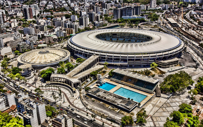 Maracan&#225;, HDR, vista a&#233;rea, panorama, Estadio Jornalista Mario Filho, 4k, f&#250;tbol, estadio de f&#250;tbol, Fluminense estadio, Flamengo en el estadio, el Brasil, el estadio brasile&#241;o de Rio de Janeiro