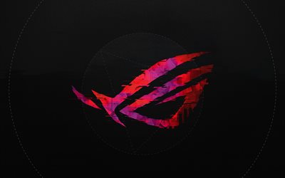 4k, RoG, gray background, Republic of Gamers, abstract art, RoG logo, ASUS, creative
