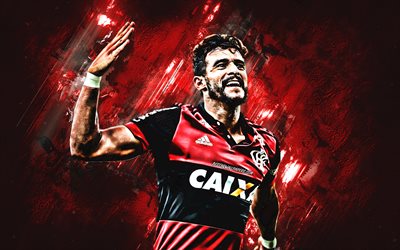 Henrique Dourado, red stone, Flamengo FC, brazilian footballers, forward, Jose Henrique da Silva Dourado, grunge, soccer, Brazilian Serie A, Brazil