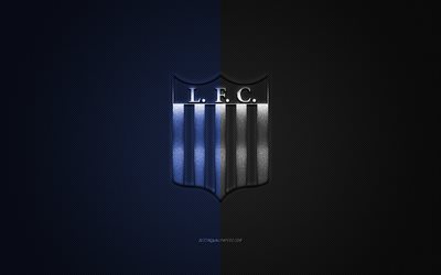 Liverpool FC, Uruguayn football club, Uruguayn Primera Division, sininen musta logo, sininen musta hiilikuitu tausta, jalkapallo, Montevideo, Uruguay, Liverpool FC-logo, Liverpool Montevideo