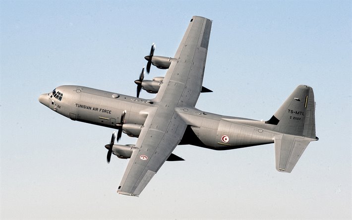 Lockheed WC-130, avi&#227;o militar, Tunisian For&#231;a A&#233;rea, C-130 Hercules, aeronave de transporte militar