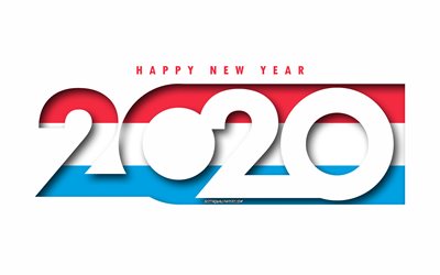 لوكسمبورغ عام 2020, علم لوكسمبورغ, خلفية بيضاء, سنة جديدة سعيدة لوكسمبورغ, الفن 3d, 2020 المفاهيم, لوكسمبورغ العلم, 2020 السنة الجديدة, 2020 لوكسمبورغ العلم