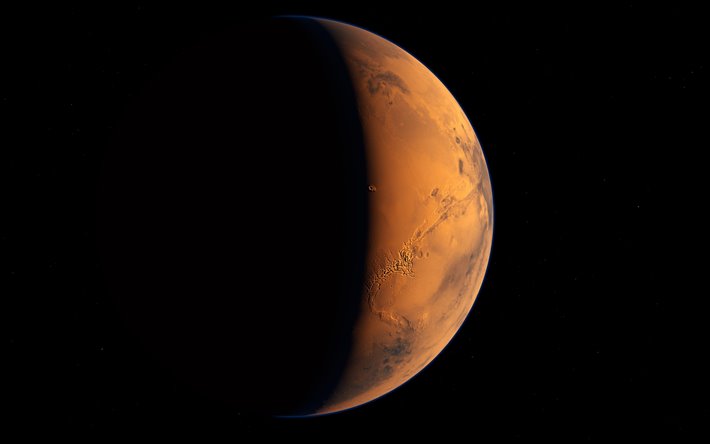 Marte, planeta vermelho, espa&#231;o exterior, Sistema Solar, planetas