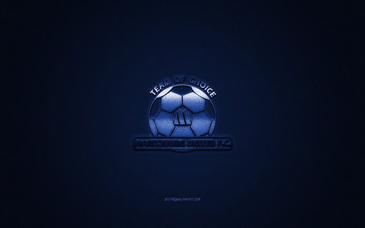 maritzburg united fc, south african football club, south african premier division, blaues logo, blau-carbon-faser-hintergrund, fu&#223;ball, petermaritzburg, s&#252;dafrika, maritzburg united fc logo