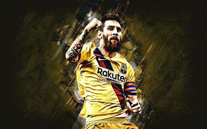 Lionel Messi, FCバルセロナ, 肖像, 黄色の均一のFCバルセロナ, サッカーワールドスター, のリーグ, スペイン, サッカー, レオMessi