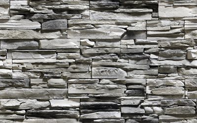 decorative stone texture, gray brickwall, macro, gray stones, bricks textures, decorative stones, gray stones wall, stones, gray stones background