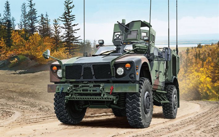 Oshkosh M-ATV, amerikkalainen panssaroitu auto, MRAP, Oshkosh Truck, YHDYSVALTAIN Armeija, moderni panssaroitu auto, armeijan ajoneuvoja