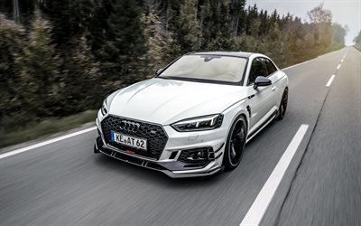 4k, HAYIR, tuning, Audi RS5 Coupe, motion blur, 2018 araba, yeni RS5, s&#252;per, Alman otomobil, Audi