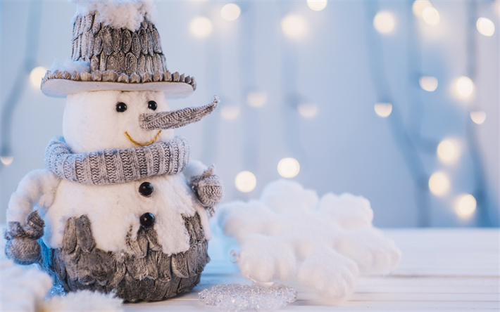 snowman, winter, snow, snowmen, New Year, Christmas, toy, creative snowman