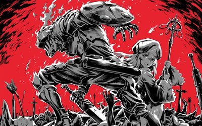 Goblin Slayer, Onna Shinkan, novel, manga, protagonists, artwork