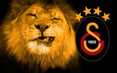 Galatasaray, lion, logo, Turkish Football Club, emblem, creative art, Istanbul, Turkey