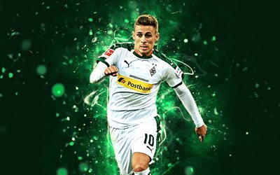 Thorgan Hazard, fram&#229;t, Belgisk fotbollsspelare, Borussia M&#246;nchengladbach-FC, fotboll, Risk, Bundesliga, abstrakt konst, neon lights