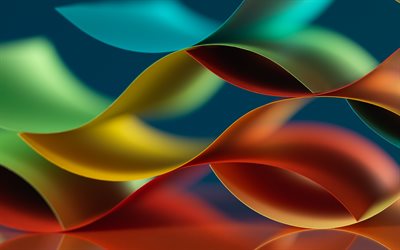 Onda 3d de fondo, multicolor olas de fondo, creativo 3d, antecedentes, abstracto ondas