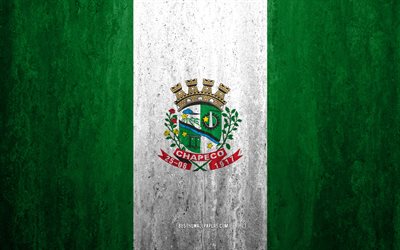 Bandiera di Chapeco, 4k, pietra, sfondo, citt&#224; Brasiliana, grunge, bandiera, Chapeco, Brasile, Chapeco bandiera, arte, texture, le bandiere delle citt&#224; brasiliane