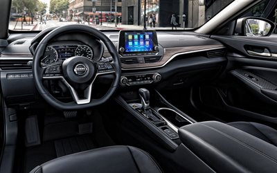 Nissan Altima, 2020, gli interni, la Nuova Altima punto di vista interno, il pannello anteriore, sistema multimediale, la nuova Altima, auto giapponesi, Nissan