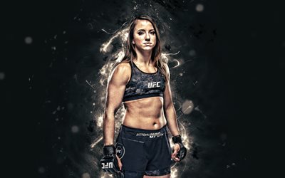 Maycee Barber, 4k, white neon lights, American fighters, MMA, UFC, female fighters, Mixed martial arts, Maycee Barber 4K, UFC fighters, The Future, MMA fighters