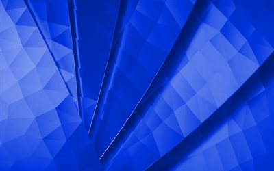 abstrait bleu, fond de polygone bleu, abstraction bleue, fond de lignes bleues, fond bleu cr&#233;atif