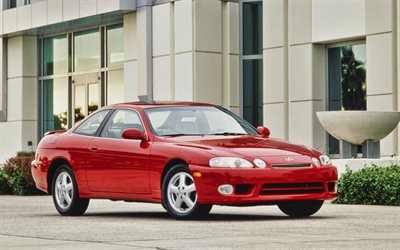 Lexus SC 400, 4k, coupé rossa, 2000 auto, auto retrò, 2000 Lexus SC 400, auto giapponesi, Lexus