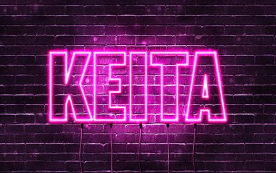 Happy Birthday Keita, 4k, pink neon lights, Keita name, creative, Keita Happy Birthday, Keita Birthday, popular japanese female names, picture with Keita name, Keita