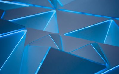 sfondo astratto blu, sfondo tecnologico blu, astrazione blu, elementi in vetro, sfondo in vetro blu