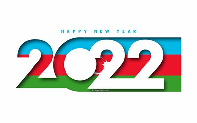 Happy New Year 2022 Azerbaijan, white background, Azerbaijan 2022, Azerbaijan 2022 New Year, 2022 concepts, Azerbaijan