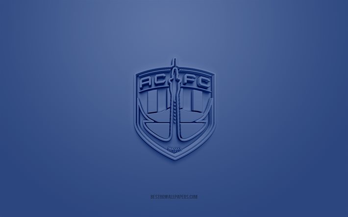 Auckland City FC, Yeni Zelanda Futbol Kul&#252;b&#252;, mavi logo, mavi karbon fiber arka plan, Yeni Zelanda Ulusal Ligi, futbol, Auckland, Yeni Zelanda, Auckland City FC logosu