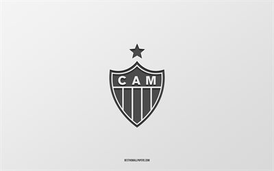 Atletico Mineiro, white background, Brazilian football team, Atletico Mineiro emblem, Serie A, Belo Horizonte, Brazil, football, Atletico Mineiro logo