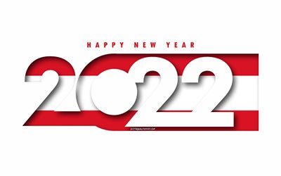 Happy New Year 2022 Austria, white background, Austria 2022, Austria 2022 New Year, 2022 concepts, Austria