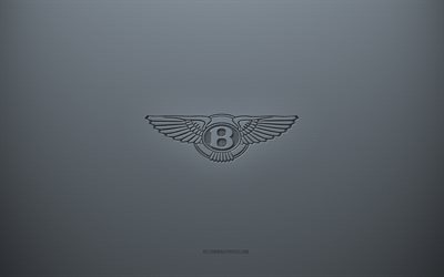 Bentley logo, gray creative background, Bentley emblem, gray paper texture, Bentley, gray background, Bentley 3d logo