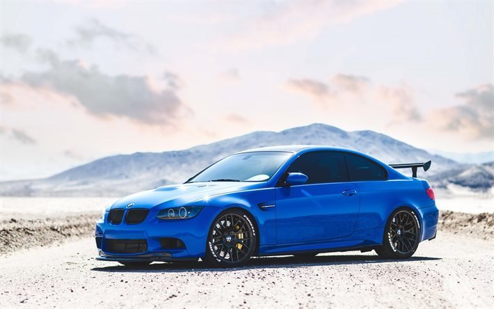 BMW M3, E92, Azul BMW, carros esporte, ajuste M3
