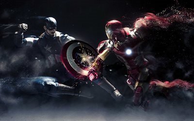 captain america-civil war, 2016, captain america, iron-man
