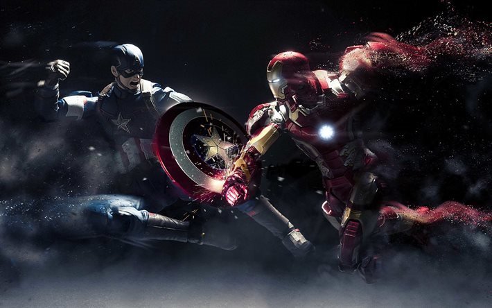 Captain America Civil War, 2016, captain america, iron-man