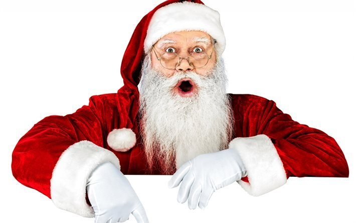 Papai Noel, Ano Novo, faixa em branco, Natal