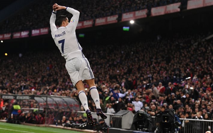 Cristiano Ronaldo, del Real Madrid, gol, f&#250;tbol, Espa&#241;a, Ronaldo