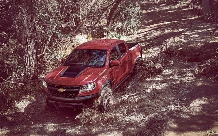 Chevrolet Colorado ZR2, 2017, Suv, todo terreno, barro, rojo chevrolet